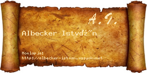 Albecker István névjegykártya