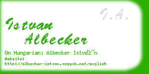 istvan albecker business card